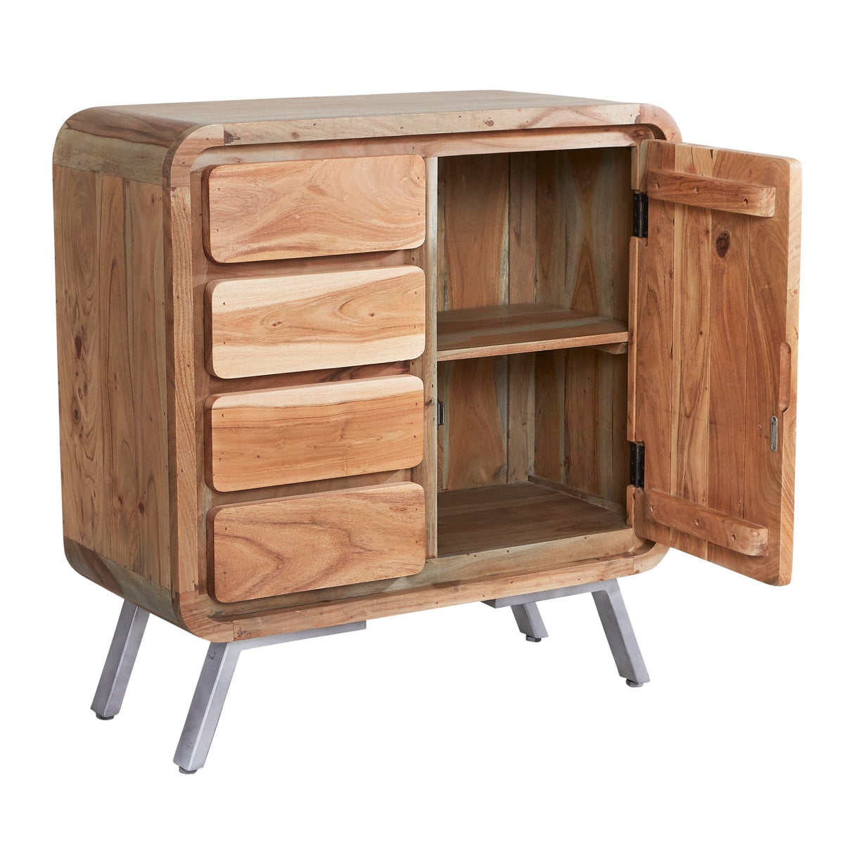 Solid Hardwood Sideboard With 1 Door And 4 Drawers - Aspen