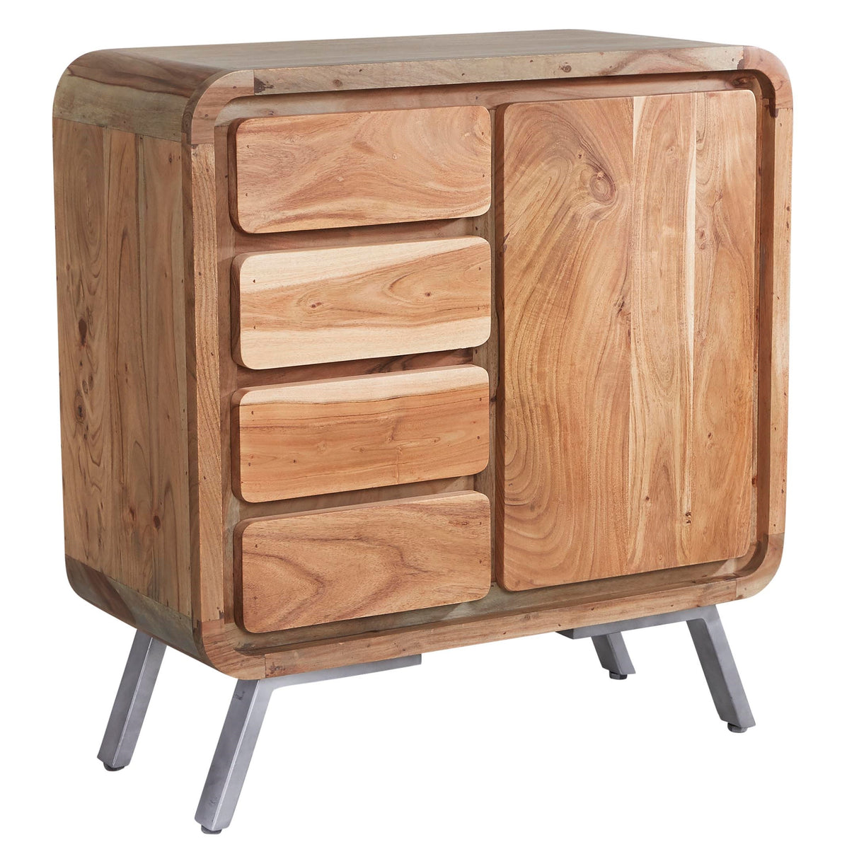 Solid Hardwood Sideboard With 1 Door And 4 Drawers - Aspen