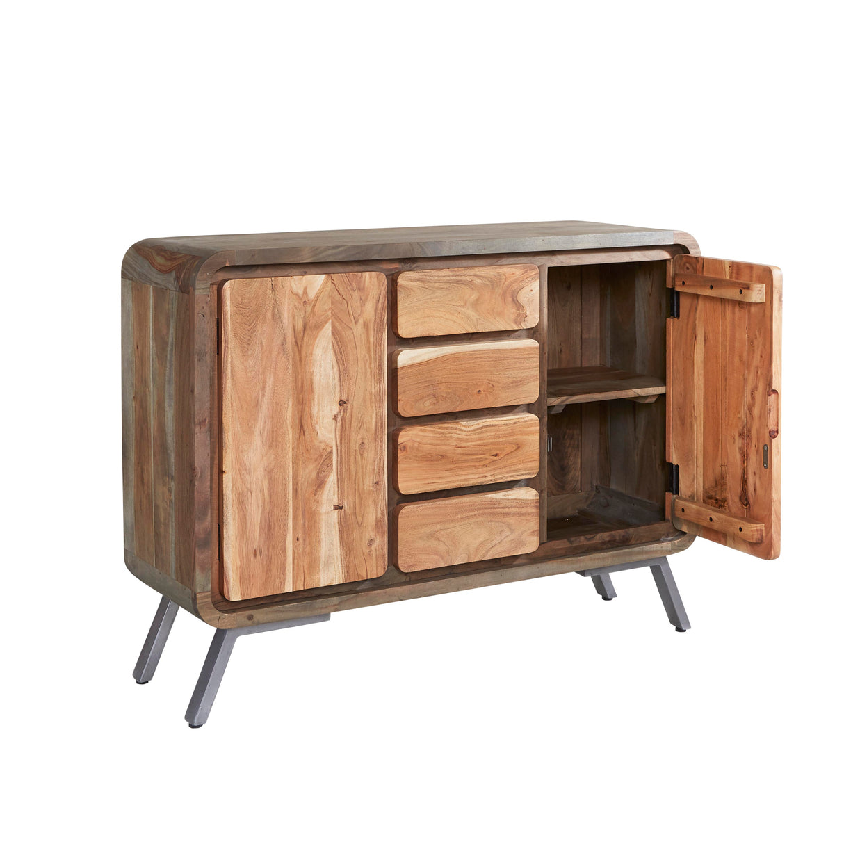 Solid Hardwood Sideboard With 2 Doors And 4 Drawers - Aspen