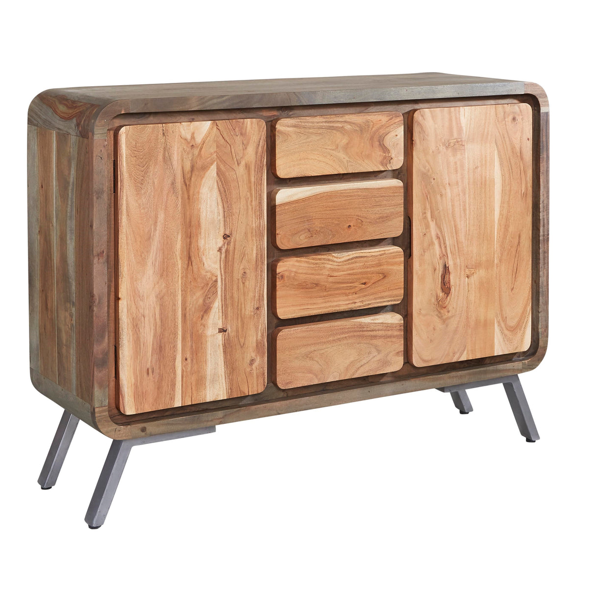 Solid Hardwood Sideboard With 2 Doors And 4 Drawers - Aspen