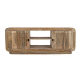 Solid Hardwood TV Stand With 2 Doors And 2 Shelves - Hudson