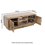 Solid Hardwood TV Stand With 2 Doors And 2 Shelves - Hudson