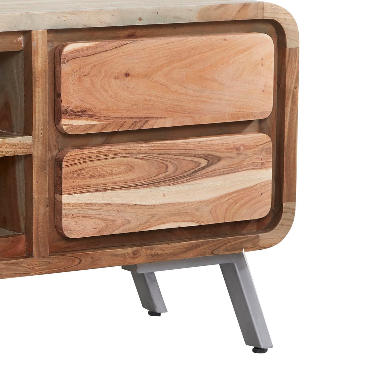 Solid Hardwood TV Stand With 2 Drawers - Aspen