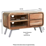 Solid Hardwood TV Stand With 2 Drawers - Aspen