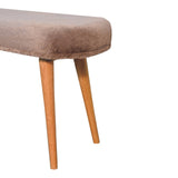 Solid Mango Wood Bedroom 1 Seater Bench With Faux Fur Seat - Mocha