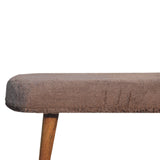 Solid Mango Wood Bedroom 1 Seater Bench With Faux Fur Seat - Mocha