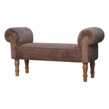 Solid Mango Wood Bedroom Seating Bench With Faux Fur Seat - Mocha