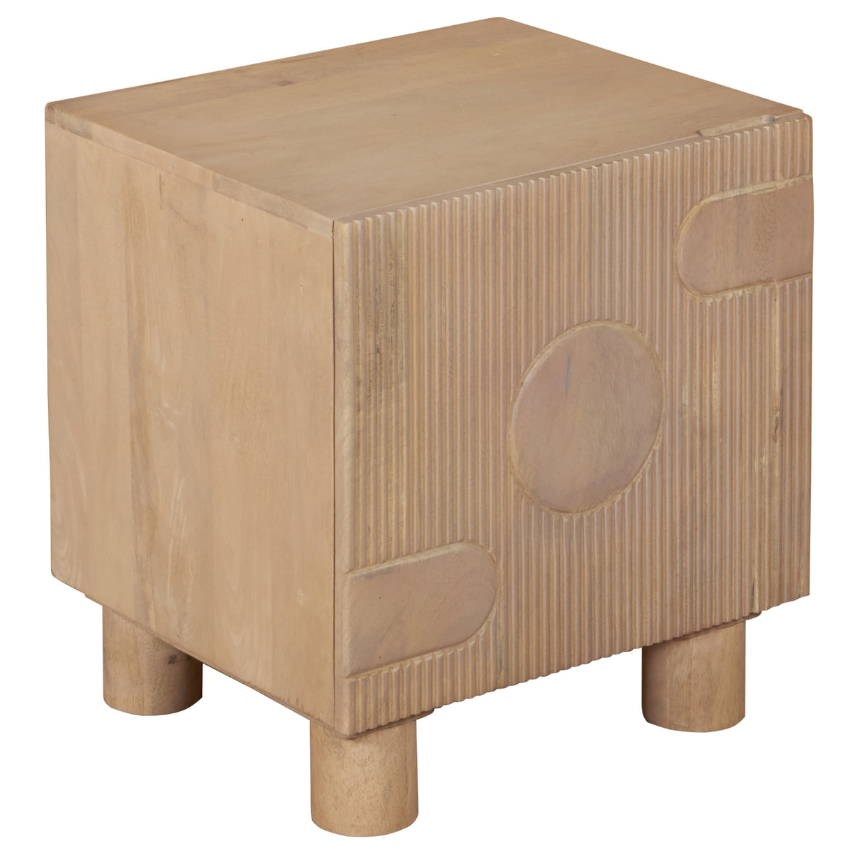 Solid Mango Wood Bedside Cabinet With 1 Door - Austin