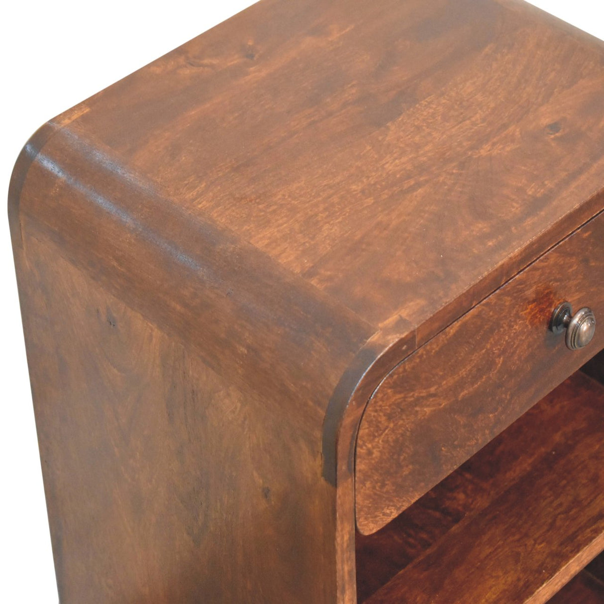 Solid Mango Wood Bedside Cabinet With 1 Drawer - Aspen