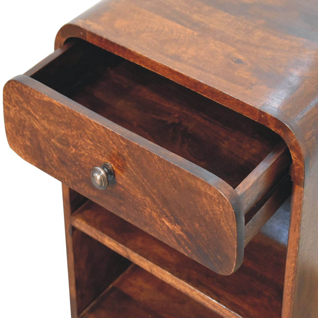 Solid Mango Wood Bedside Cabinet With 1 Drawer - Aspen