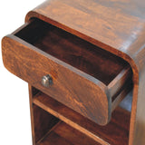 Solid Mango Wood Bedside Cabinet With 1 Drawer - Aspen