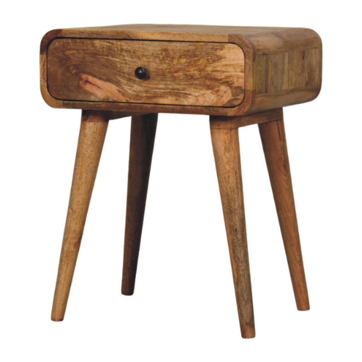 Solid Mango Wood Bedside Cabinet With 1 Drawer - Avora