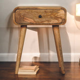 Solid Mango Wood Bedside Cabinet With 1 Drawer - Avora