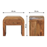 Solid Mango Wood Bedside Cabinet With 1 Drawer - Darcy