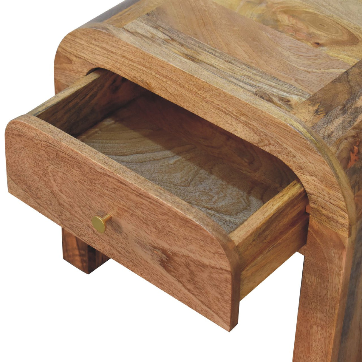 Solid Mango Wood Bedside Cabinet With 1 Drawer - Darcy