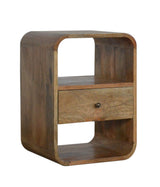 Solid Mango Wood Bedside Cabinet With 1 Drawer - London