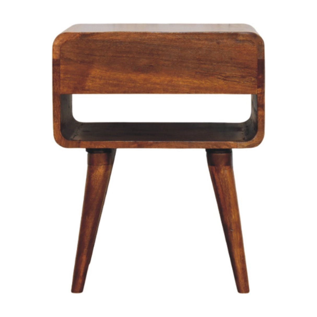 Solid Mango Wood Bedside Cabinet With 1 Drawer And Open Slot - Avora