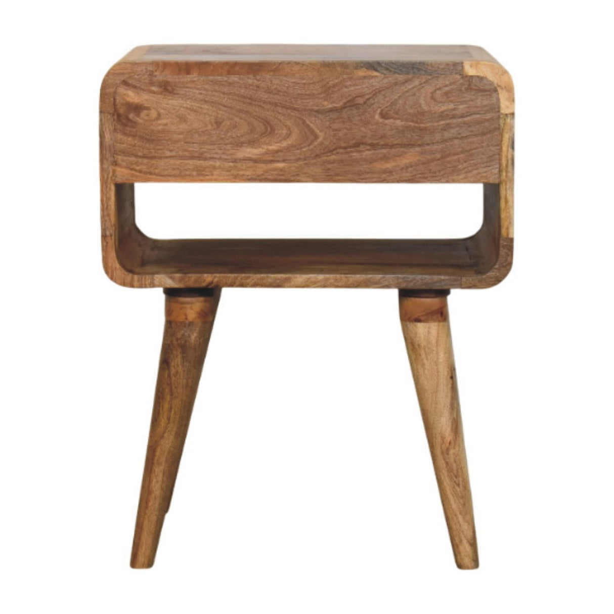 Solid Mango Wood Bedside Cabinet With 1 Drawer And Open Slot - Avora