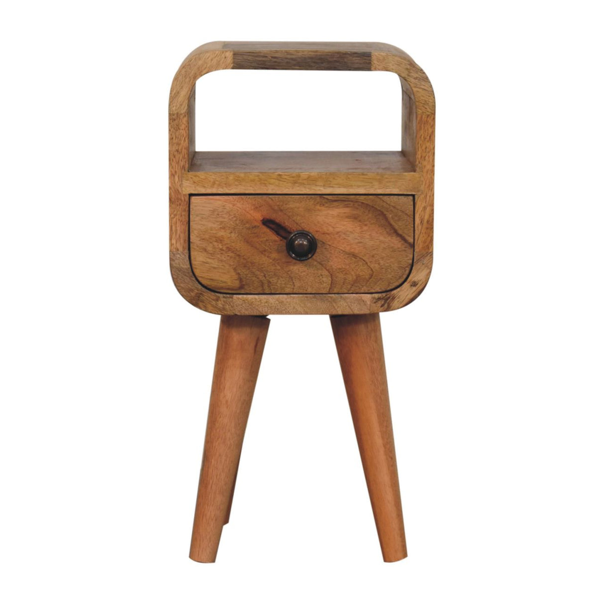 Solid Mango Wood Bedside Cabinet With 1 Drawer And Open Slot - Exeter
