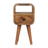Solid Mango Wood Bedside Cabinet With 1 Drawer And Open Slot - Exeter