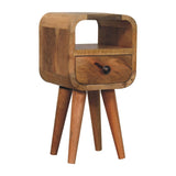 Solid Mango Wood Bedside Cabinet With 1 Drawer And Open Slot - Exeter