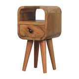 Solid Mango Wood Bedside Cabinet With 1 Drawer And Open Slot - Exeter