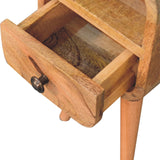 Solid Mango Wood Bedside Cabinet With 1 Drawer And Open Slot - Exeter