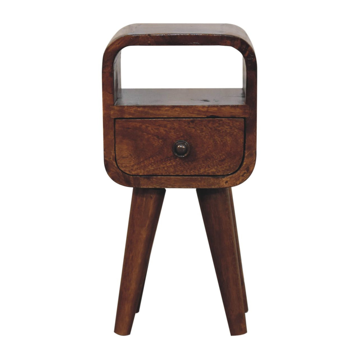 Solid Mango Wood Bedside Cabinet With 1 Drawer And Open Slot - Exeter
