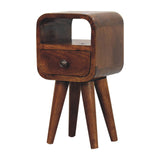 Solid Mango Wood Bedside Cabinet With 1 Drawer And Open Slot - Exeter