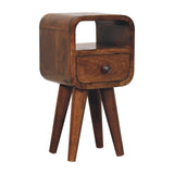 Solid Mango Wood Bedside Cabinet With 1 Drawer And Open Slot - Exeter