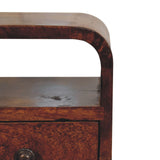 Solid Mango Wood Bedside Cabinet With 1 Drawer And Open Slot - Exeter