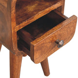 Solid Mango Wood Bedside Cabinet With 1 Drawer And Open Slot - Exeter