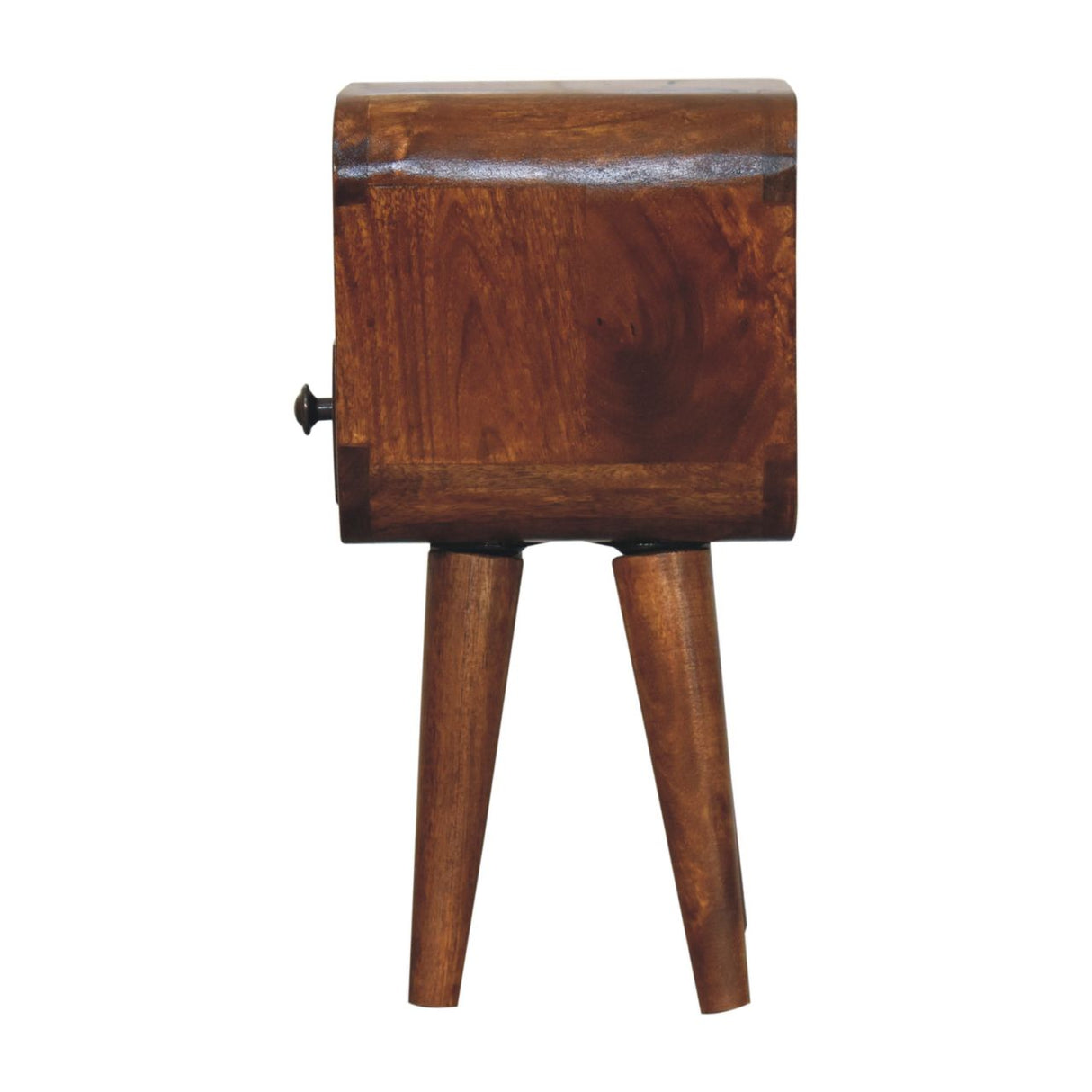 Solid Mango Wood Bedside Cabinet With 1 Drawer And Open Slot - Exeter