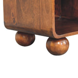 Solid Mango Wood Bedside Cabinet With 1 Woven Front Drawer - Birmingham