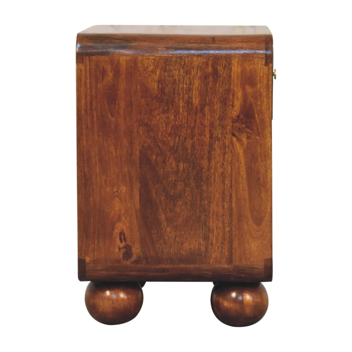 Solid Mango Wood Bedside Cabinet With 1 Woven Front Drawer - Birmingham
