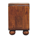 Solid Mango Wood Bedside Cabinet With 1 Woven Front Drawer - Birmingham