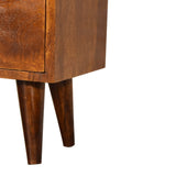 Solid Mango Wood Bedside Cabinet With 2 Drawers - Birmingham