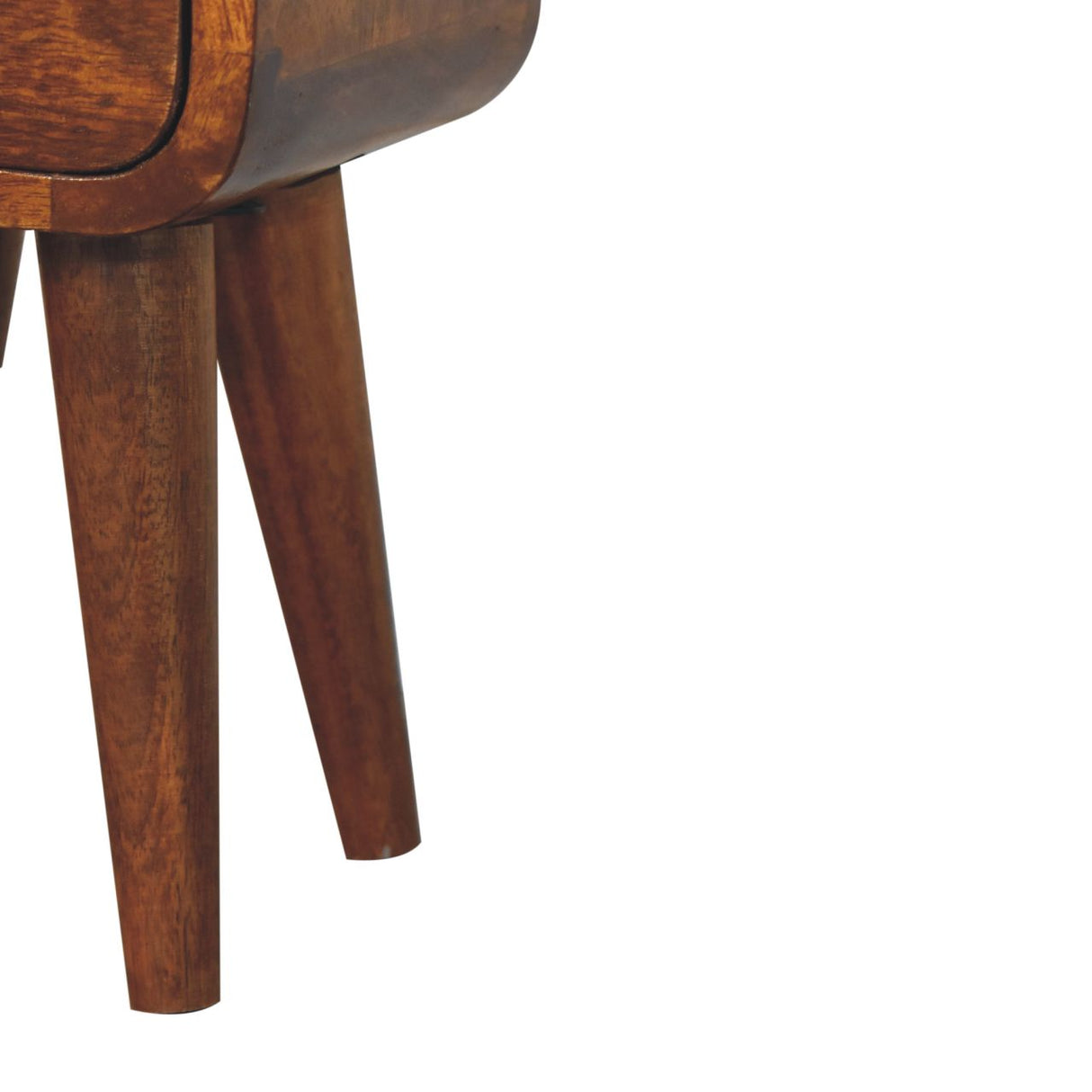 Solid Mango Wood Bedside Cabinet With 2 Drawers - Exeter