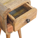 Solid Mango Wood Bedside Cabinet With 2 Drawers - Exeter