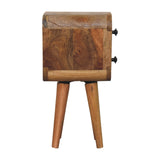 Solid Mango Wood Bedside Cabinet With 2 Drawers - Exeter