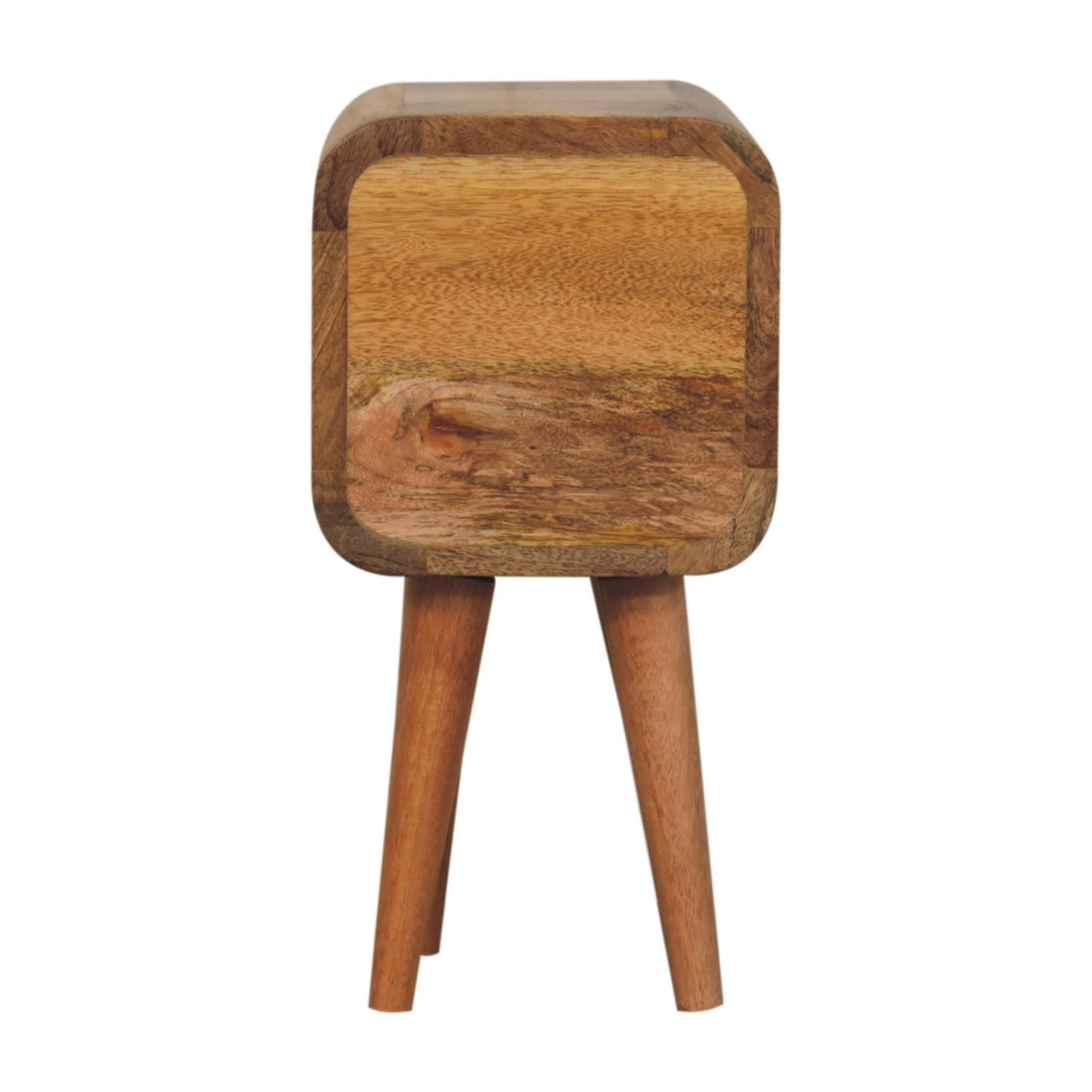 Solid Mango Wood Bedside Cabinet With 2 Drawers - Exeter