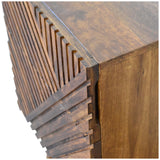 Solid Mango Wood Bedside Cabinet With 2 Drawers - Lille