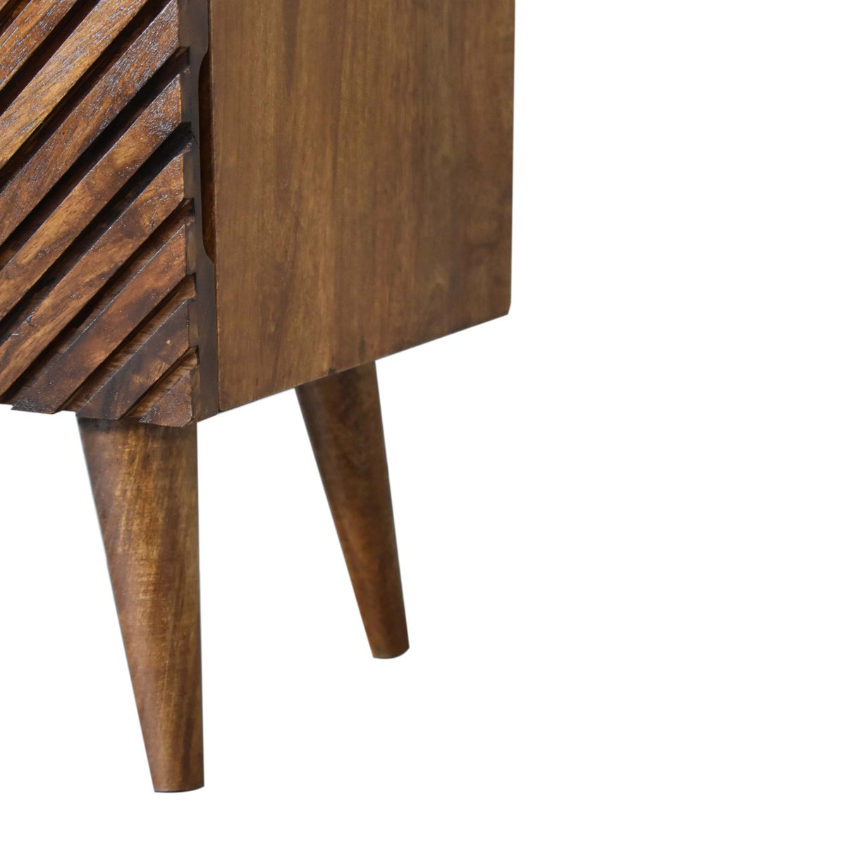 Solid Mango Wood Bedside Cabinet With 2 Drawers - Lille