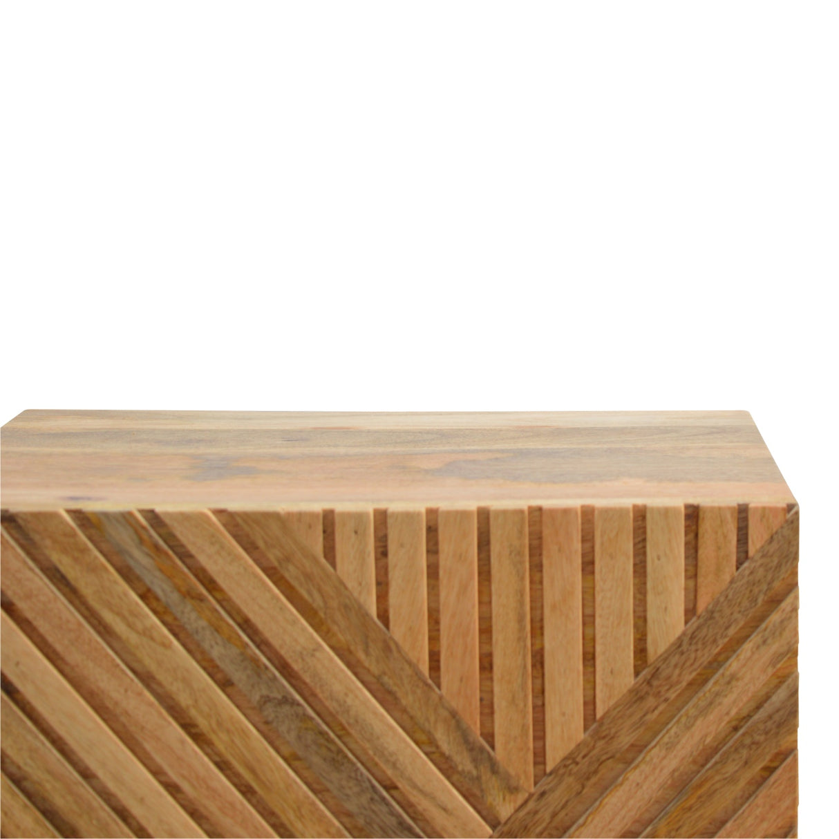 Solid Mango Wood Bedside Cabinet With 2 Drawers - Lille