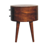 Solid Mango Wood Bedside Cabinet With 2 Drawers - Odyssey