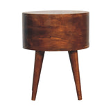 Solid Mango Wood Bedside Cabinet With 2 Drawers - Odyssey