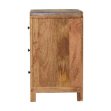Solid Mango Wood Bedside Cabinet With 3 Drawers - Aspen