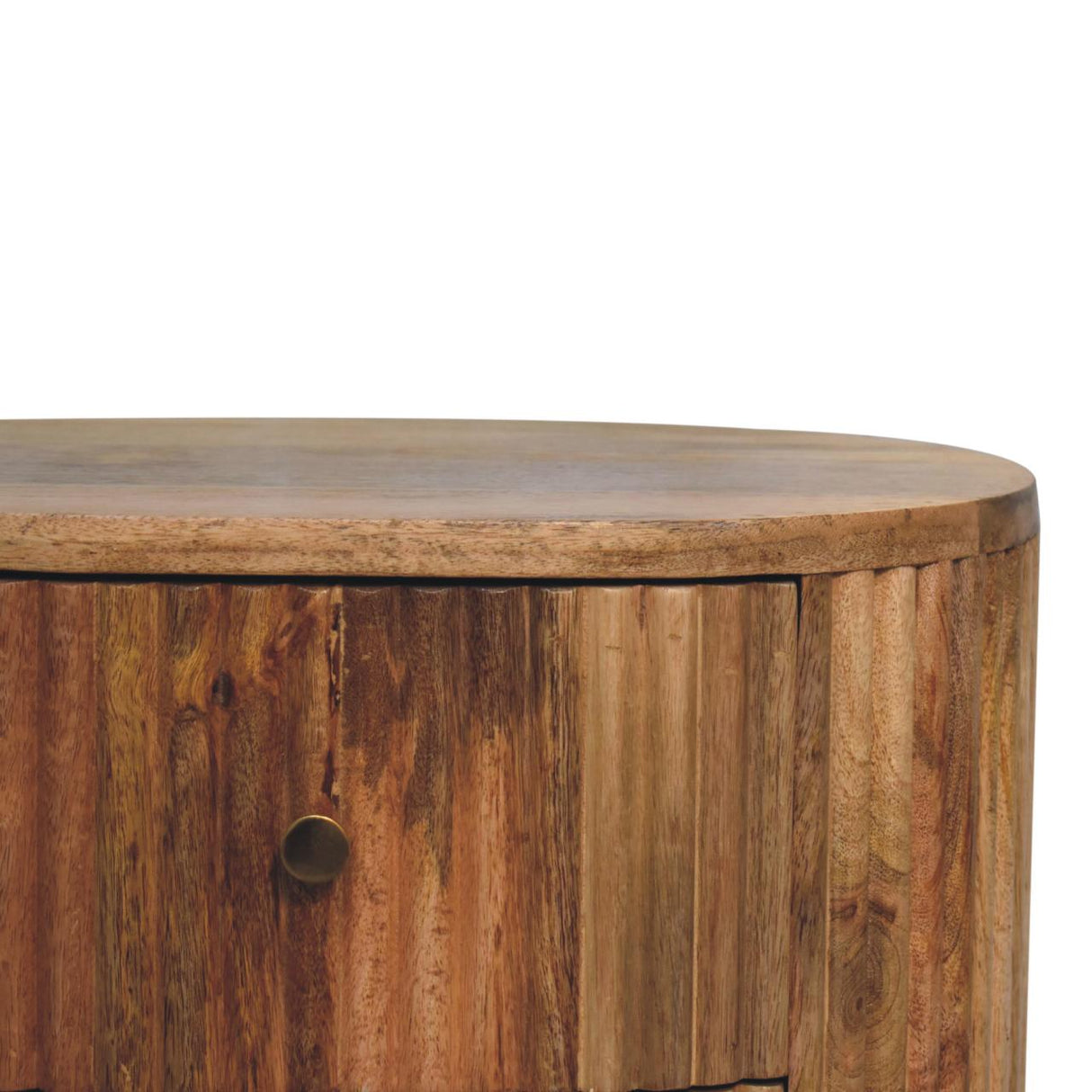 Solid Mango Wood Bedside Cabinet Ball With 3 Drawers - Soba