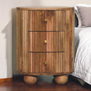 Solid Mango Wood Bedside Cabinet Ball With 3 Drawers - Soba
