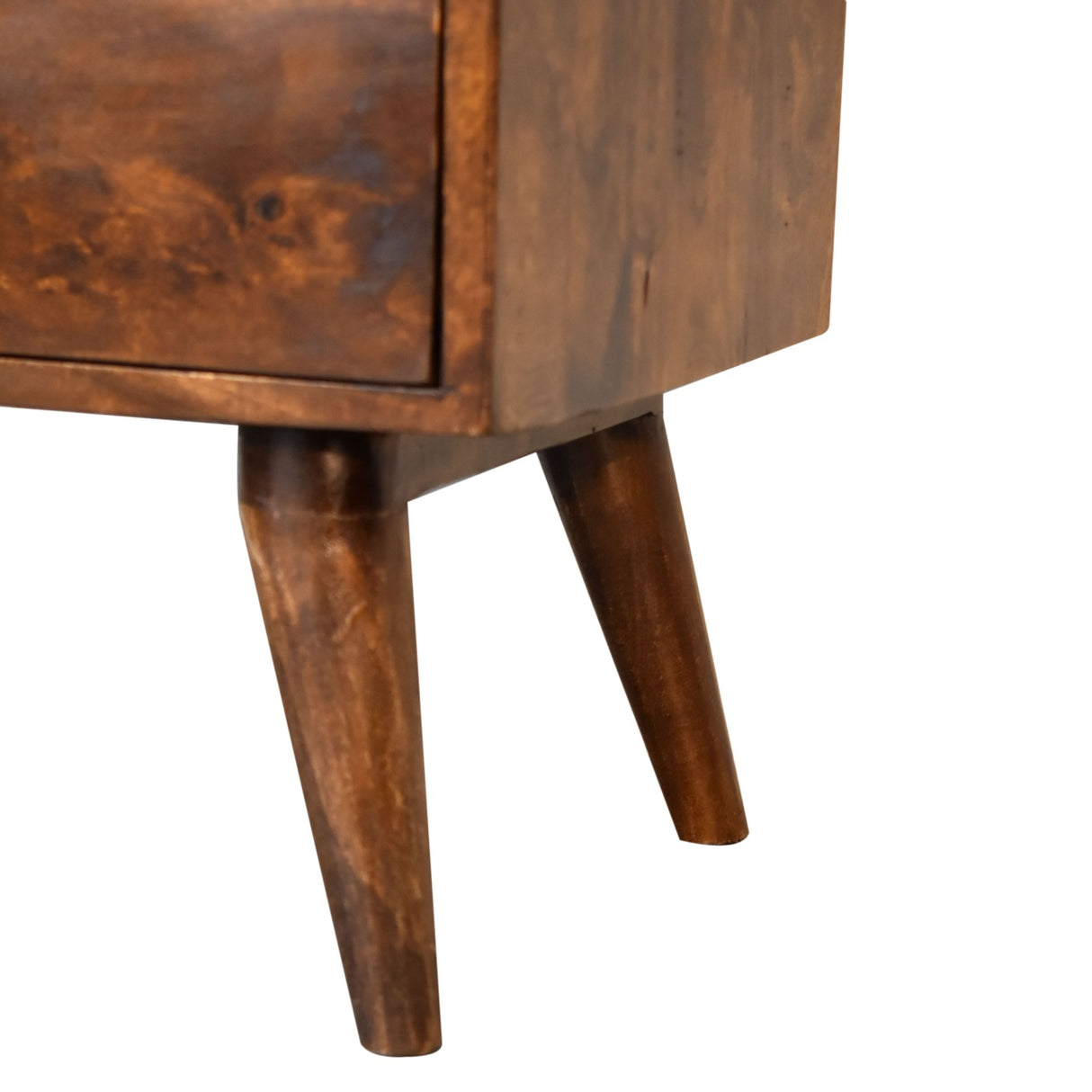 Solid Mango Wood Bedside Cabinet Classic With 2 Drawers - Derby